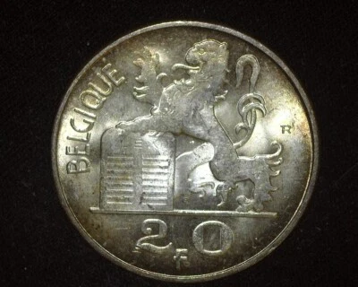BELGIUM 1954 SILVER 20 FRANCS KM140.1 UNCIRCULATED ~H-12b - Image 1 of 2