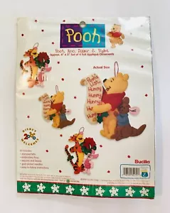 Bucilla Disney Winnie The Pooh Juego de Cuatro Apliques de Fieltro Adornos de Navidad Nuevo - Imagen 1 de 2