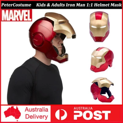 Iron Man 1:1 Cosplay Helmet Mask Marvel Ironman Wearable LED Light Mask Helmet - image 1 of 4