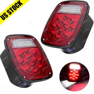 Luces traseras LED de freno luces de matrícula respaldo giratorio para Jeep Wrangler YJ TJ CJ - Imagen 1 de 11