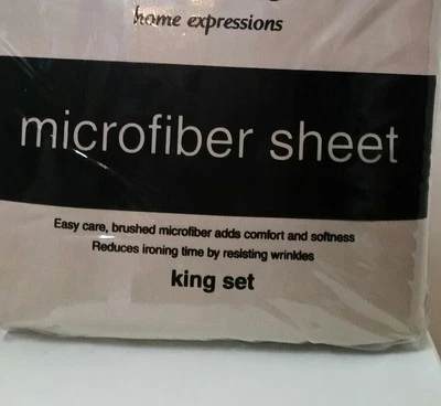  Home Expressions Microfiber King Set fits up to mattress 17" Tan color Foto 1 de 4