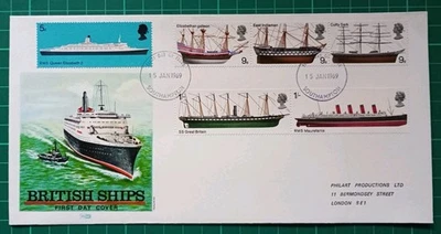 1969 British Ships Philart FDC Southampton FDI - Image 1 of 3