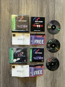 Gran Turismo 1 and 2 PS1 (PlayStation 1) Lot Complete CIB w/ Registration Cards - Picture 1 of 10