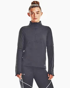 Under Armour Womens Cold Weather Pullover Shirt M 1/2 Zip Long Sleeve Black $65 - Picture 1 of 9