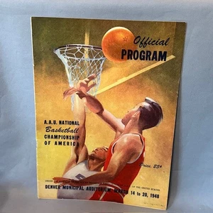 Vintage Basketball Program Print Ad Bracket NCAA 1948 Kentucky Baylor AAU Navy - Picture 1 of 5