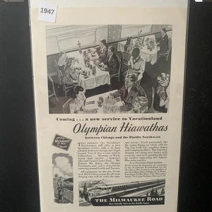 Vintage 1947 Milwaukee Road Olympian Hiawathas Ad Advertisement - Picture 1 of 2