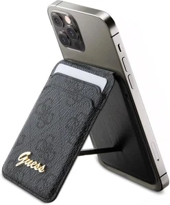 Guess 4G Classic Logo Wallet Card Slot Stand Case with MagSafe Black - Picture 1 of 5