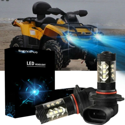 2x 160W  LED Ice Blue Headlight Bulbs For Can-Am Outlander 1000 500 650 800R - Image 1 of 4