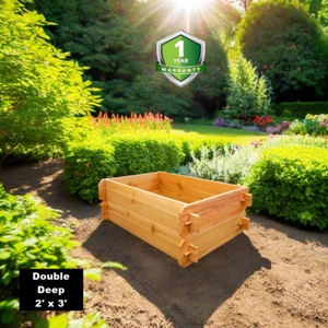 TIMBERLANE GARDENS Cedar Raised Garden Bed Planter Outdoor Vegetable Gardening  - Picture 1 of 9