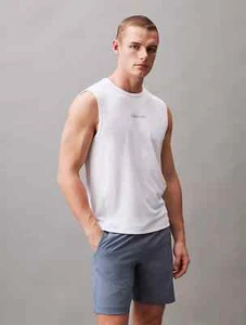 Calvin Klein Hombre Blanco Moderno Deporte Malla Camiseta Sin Mangas Talla M - Imagen 1 de 7