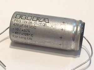 470UF 64VDC RIFA PEG124 LONG LIFE AXIAL ELECTROLYTIC PEG124ML3470Q fd6f19 - Picture 1 of 1