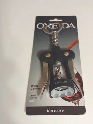 Oneida Wing Corkscrew  Wine Bottle Opener Black and Silver - Image 1 of 2