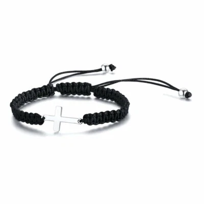 Mujeres Hombres Cruz Ankh Cuerda Roja Trenzada Cuerda de la Suerte Cordón Pulsera Dije Foto 1 de 4