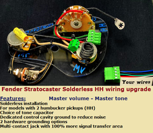 Harnais de câblage sans soudure Stratocaster H-H - MV / MT / potentiomètre et choix de capuchon