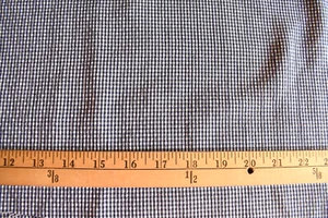 TINY WHITE & DARK BLUE CHECKS POLYESTER BLEND SUITING FABRIC 17X53 INCHES - Picture 1 of 2