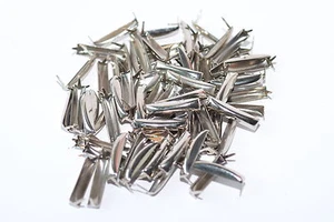 50x Ziernieten / Krallennieten, B5.8 x L25.5 mm, Nickel-Silber, Rechteckig, USA - Picture 1 of 4