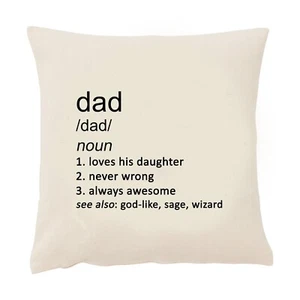 Funda Cojín Papá Divertida 50cm Cuadrada Beige Día del Padre Hija Papá Idea de Regalo - Imagen 1 de 4