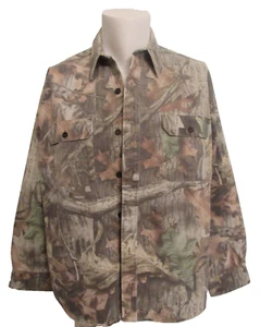 VTG Liberty Advantage Timber Shirt L Men's Green Hardwoods Camo Pockets - Picture 1 of 6