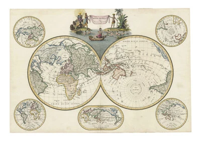 Mapa antiguo "Mappe-Mondes sur Diverses Projections" (Mapa del Mundo) Malte-Brun, 1812 Foto 1 de 4