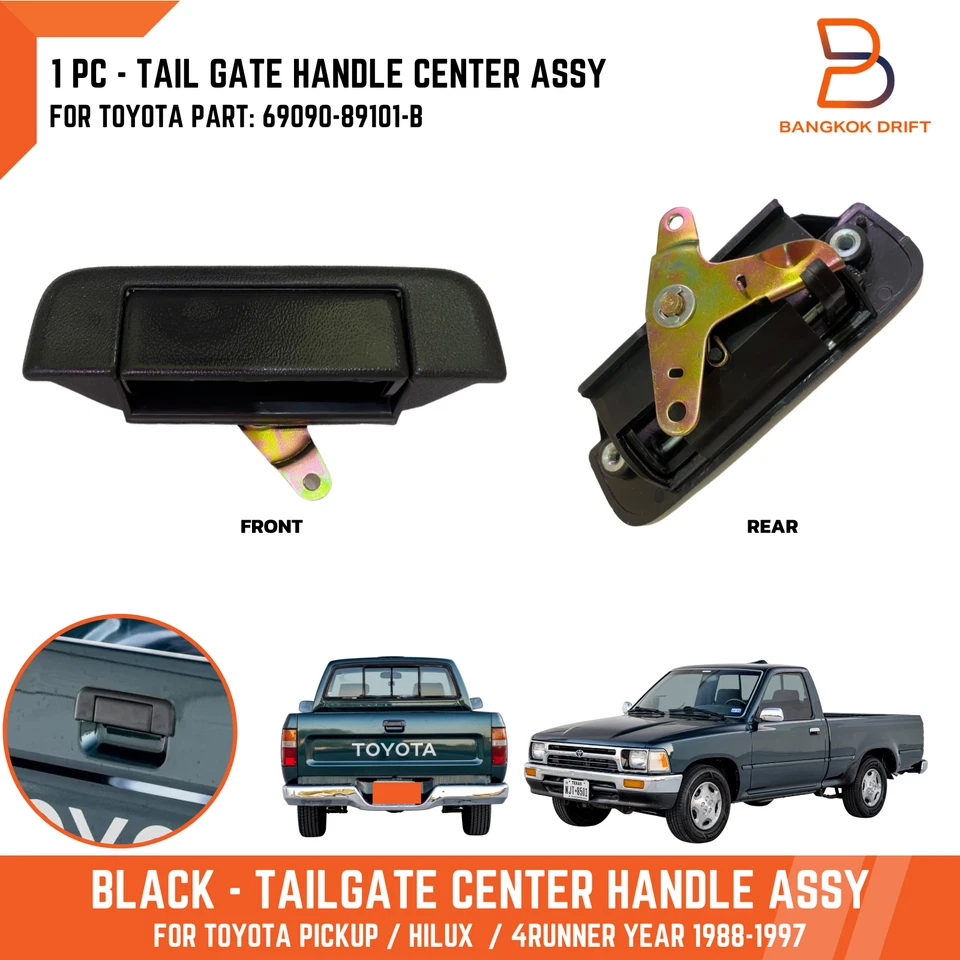 MANIJA DE PUERTA TRASERA NEGRA para camioneta Toyota 88-96 4Runner LN85 LN105 69090-89101-B Foto 1 de 4