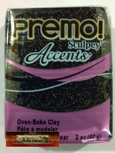 M01019 MOREZMORE Premo Accents Sculpey TWINKLE TWINKLE BLACK 5540 Polymer Clay - Picture 1 of 1