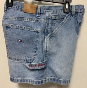 Tommy Hilfiger Vaqueros Pantalones Cortos Talla 8 Denim Desteñido Estilo Carpintero Desgastado EC - Imagen 1 de 12