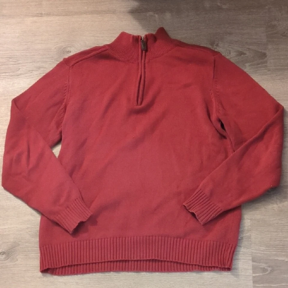 Oscar De La Renta Burnt Orange 1/4 Zip Sweater Size Large - Image 1 of 4