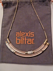 Alexis Bittar White/Blush Lucite Block Collar Necklace - Picture 1 of 6