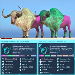 NEW Bison Mating Pair - Low Level Clones - Ark Survival Ascended Crossplay PVE - Picture 1 of 2