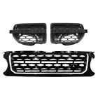 Fits For Discovery4 Lr4 2010-2013 3Pcs Front Side Grille Vent Mesh Bar Trim