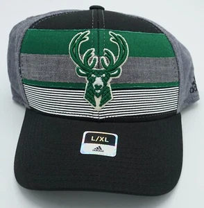 NBA Milwaukee Bucks Adidas Adult Structured Flex Fit Cap Hat Beanie NEW! - Picture 1 of 4