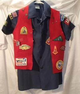 Jungpfadfinder Uniform Kurzarm Hemd Jugend Gr. M Weste Abzeichen, Pins, Patches - Bild 1 von 8