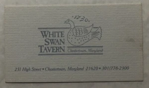 White Swan Tavern Chestertown, Maryland Business Card - Picture 1 of 1