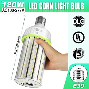 120W LED Corn Light Bulb Commercial Shoebox High Bay Replacement Lamp E39 Base - Picture 1 of 12