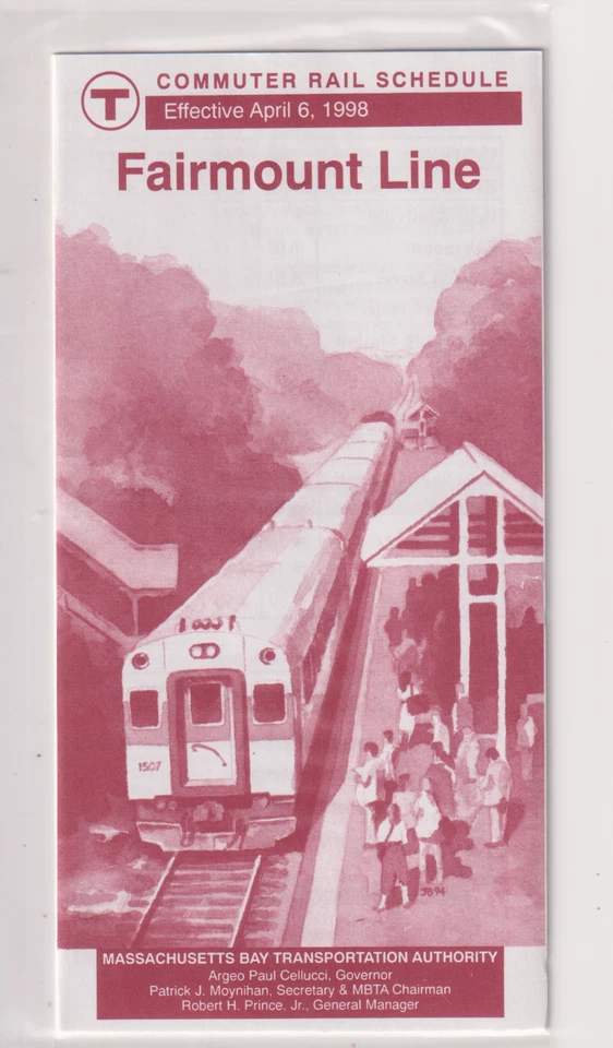 BOSTON  - MBTA     So. Sta.       FAIRMOUNT  LINE     April 6, 1998    (  MINT ) - Image 1 of 1