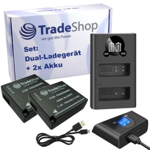 Lot 3 en 1 : Chargeur double LCD USB + 2x BATTERIE pour Panasonic Lumix DC-TZ200 DC-TZ202 - Photo 1/3