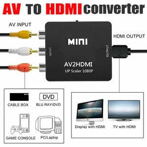 AV zu HDMI Adapter Konverter Full HD 1080P 4k Video Audio TV 3 RCA CVBS HDMI - Bild 1 von 13