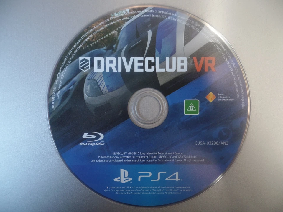 DRIVECLUB VR PS4 Juego Playstation 4 Juego Solo Disco Foto 1 de 1