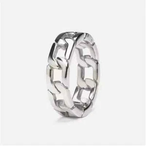 Moda Anillo de Cadena Hueco 316L Acero Inoxidable Joyería Estilo Punk Hombres Mujeres - Imagen 1 de 26