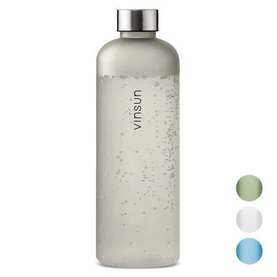Trinkflasche 1,5L Sport Wasser Flasche BPA frei Kohlensäure geeignet grau Vinsun
