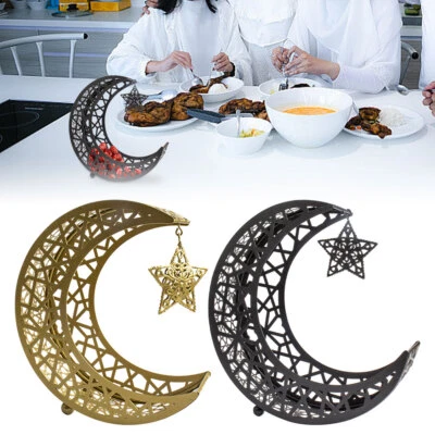 Hollow out Moon Star Eid Mubarak Snack Tray Muslim Ramadan Nuts Plate JQ - Image 1 of 4
