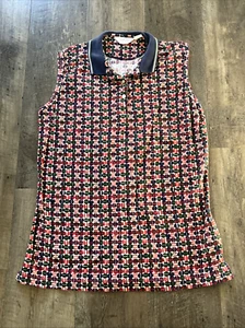 Vintage Reebok Golf Sleeveless All Over Print Women’s Golf Shirt Size Large - Picture 1 of 11