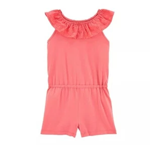 Carter's Ruffle Jersey Romper Size 8 Peach - Picture 1 of 11