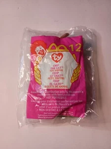 1999 Chip The Cat #12 McDonald’s Ty Teenie Beanie Baby Rare New Sealed Vintage - Picture 1 of 4