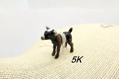 Goat Kid small Figurine ceramic necklace Miniature Baby lamb Porcelain necklace  - Image 1 of 4