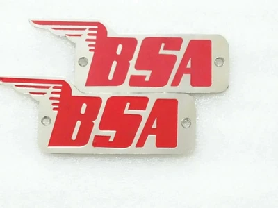BSA A7 B31 M21 C11 Benzintank Messing Rote Abzeichen (Paar) | Passend für - Bild 1 von 3