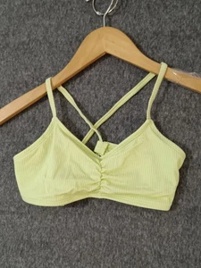 Art Class Girls Size M 7-8 Ribbed Bikini Top Spaghetti Strap Cross Back Tie Swim - Picture 1 of 8