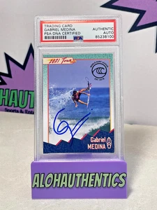 GABRIEL MEDINA SIGNED 2021 WSL PANINI BRAZIL CARD PSA AUTO SURF jersey OLYMPICS - Picture 1 of 2
