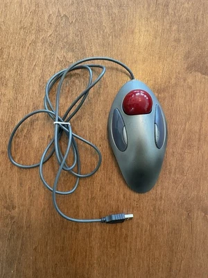 Logitech Trackball Marble Mouse T-BC21 USB Red Ball Wired - TESTED & WORKING - Image 1 of 4
