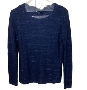 Suéter Brooks Brothers Lentejuelas Mujer L Azul Cinta Corbata Preppy Fiesta Noche - Imagen 1 de 7